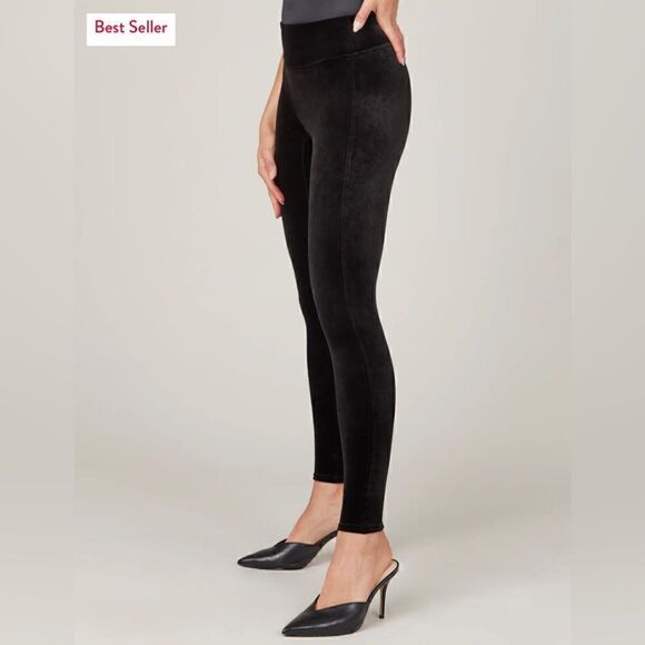 SPANX black Velvet Leggings retails $98! Size medium - Picture 3 of 11